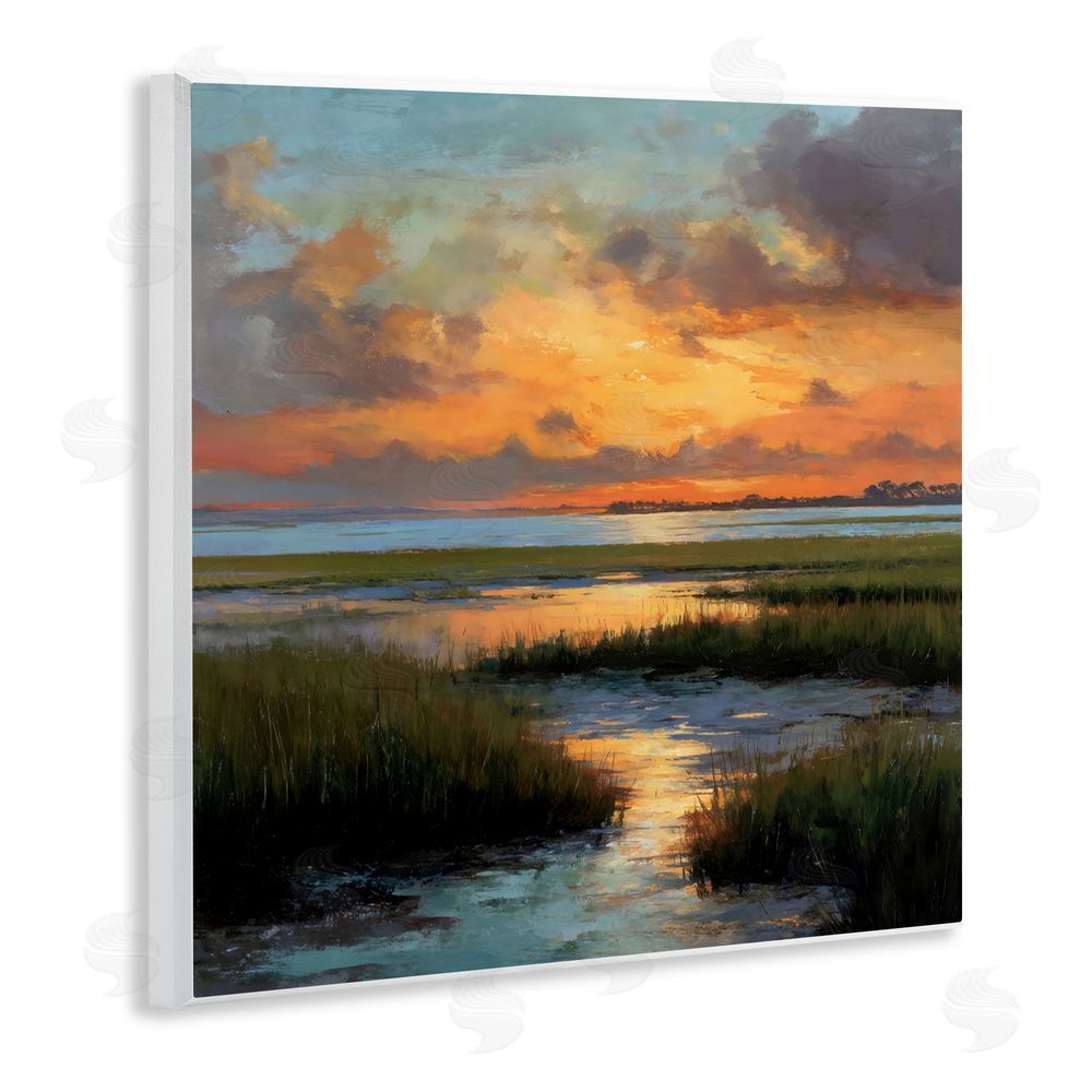 Petal Prints Design Evening Marshland Glow Wall Plaque Home Decor Art Print