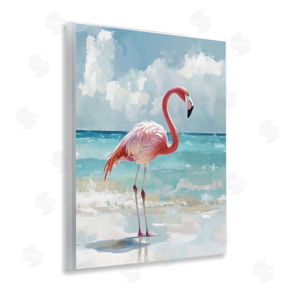 The Prints Vibe Flamingo At Shore Wall Plaque Home Decor Art Print