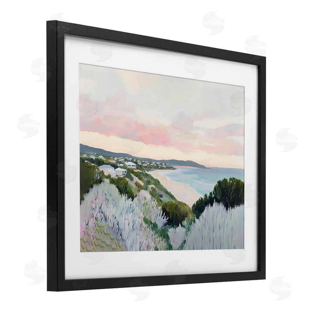 The Prints Vibe Cape Cod Evening Light Black Framed Print Under Glass with Matting Wall Art
