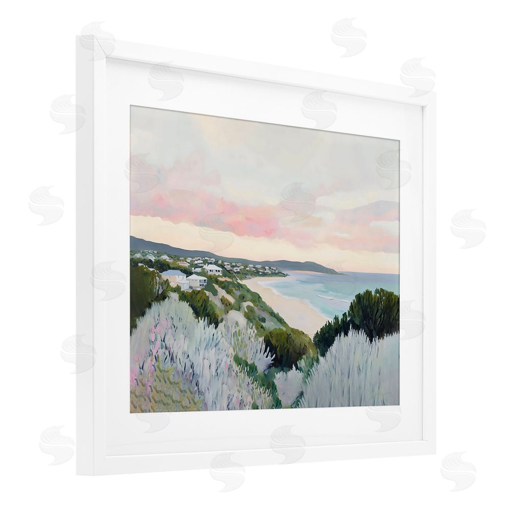 The Prints Vibe Cape Cod Evening Light White Framed Print Under Glass with Matting Wall Art