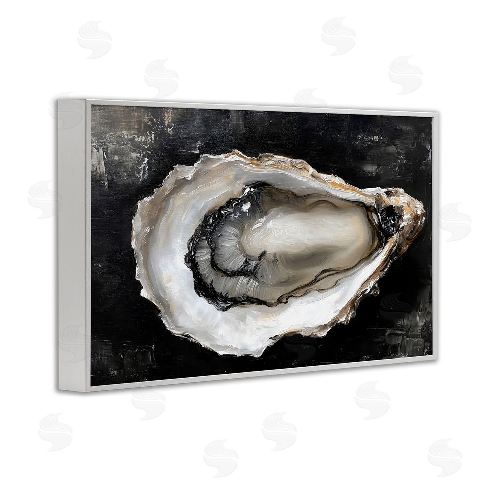 LSR Design Studio Black Oyster Pearlescent Shell White Framed Giclee Wall Art Print