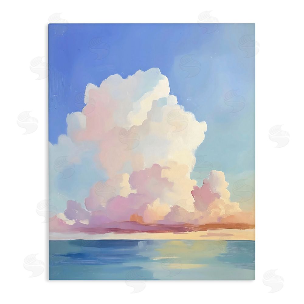 The Prints Vibe Dreamy Pastel Clouds over Sea Stretched Canvas Wall Art