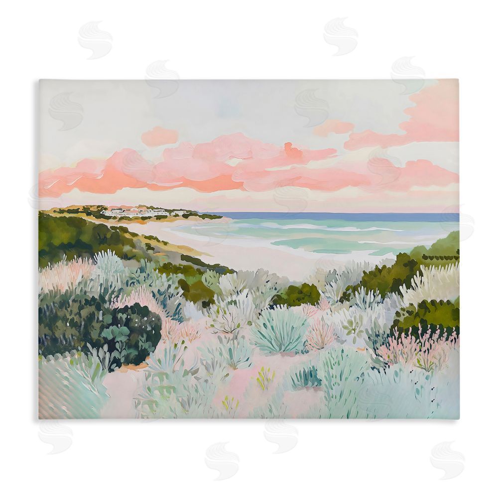 The Prints Vibe Beach Grasses & Pastel Skies Stretched Canvas Wall Art Print