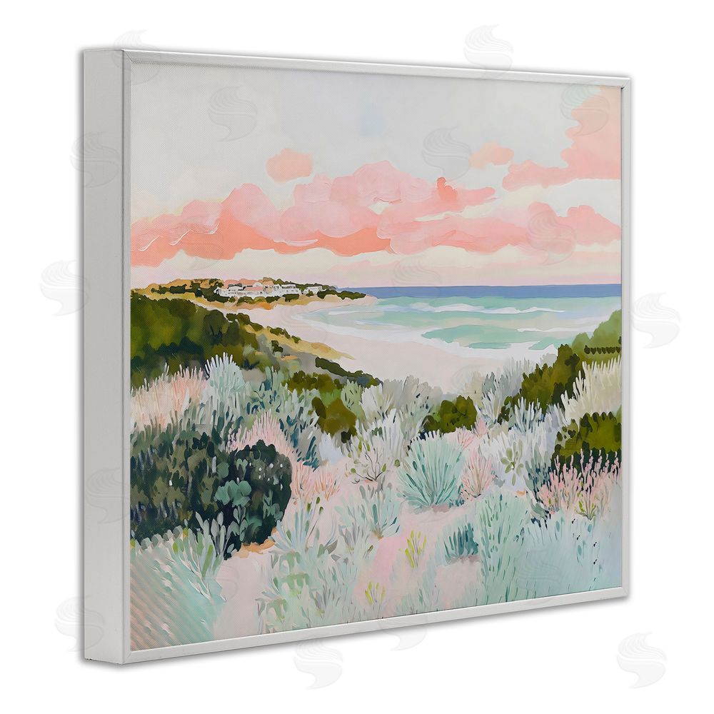 The Prints Vibe Beach Grasses & Pastel Skies White Framed Giclee Wall Art Print