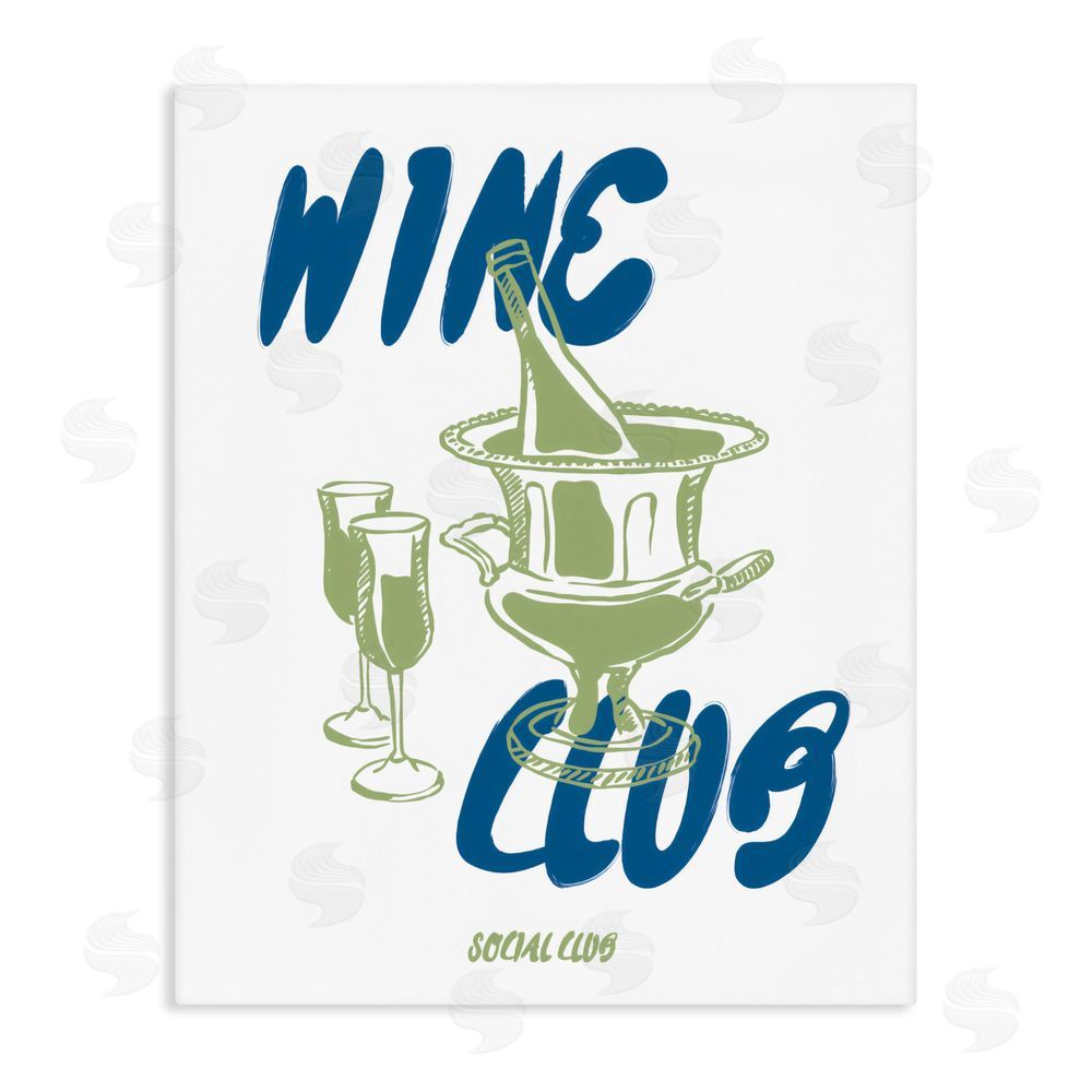 The Prints Vibe Wine Club Social Evening Toast Stretched Canvas Wall Art Print