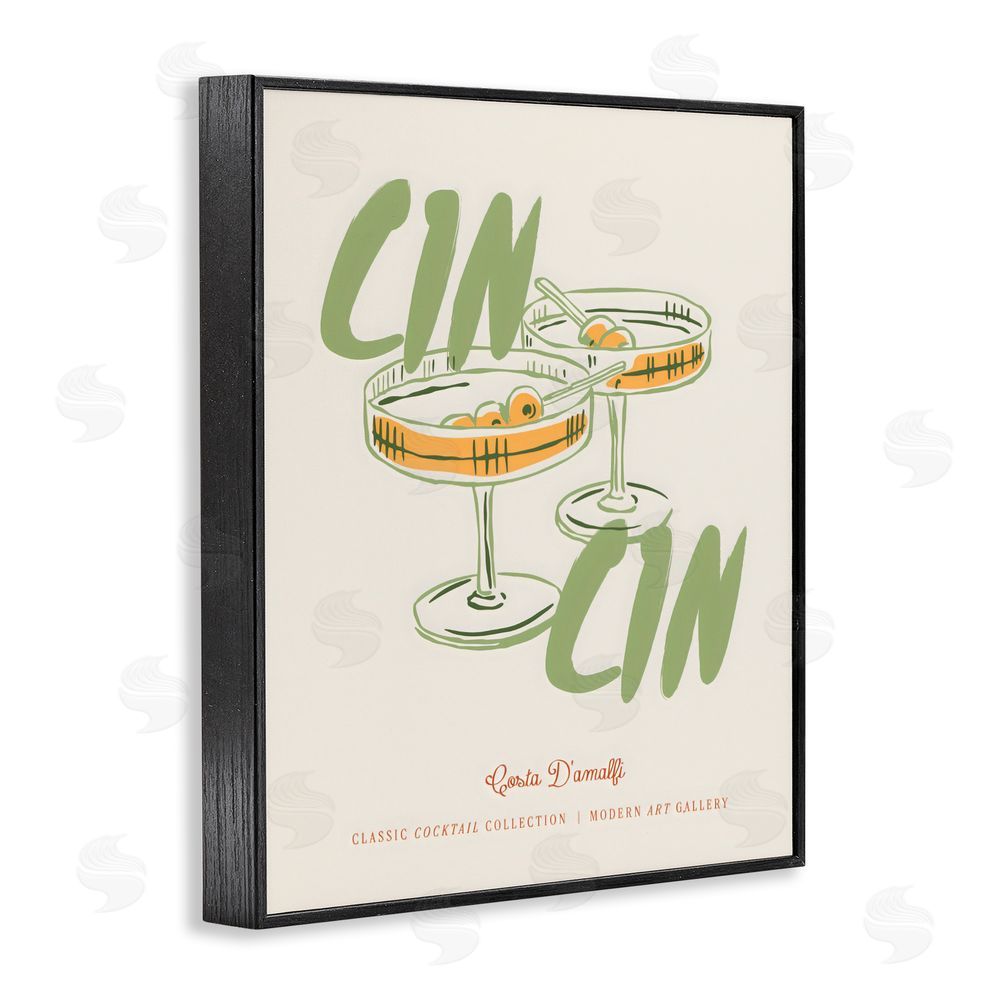 The Prints Vibe Cin Cin Amalfi Cocktail Black Framed Giclee Wall Art Print