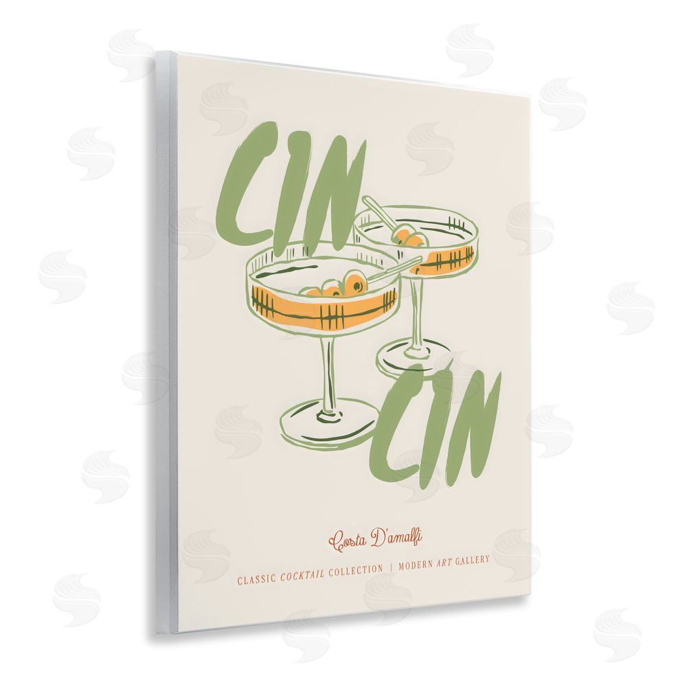 The Prints Vibe Cin Cin Amalfi Cocktail Wall Plaque with Fixed Lithograph Print