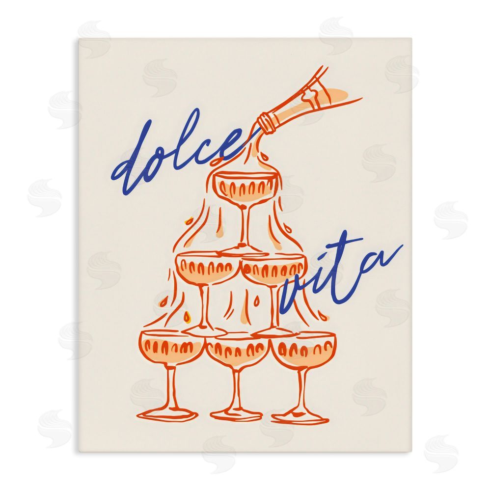 The Prints Vibe Dolce Vita Champagne Tower Stretched Canvas Wall Art