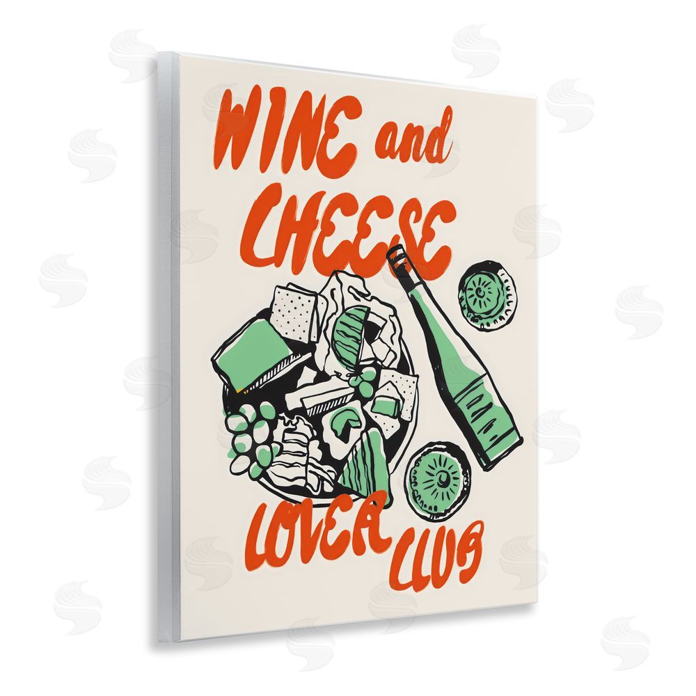 The Prints Vibe Wine & Cheese Lover Club Wall Plaque Printed Art