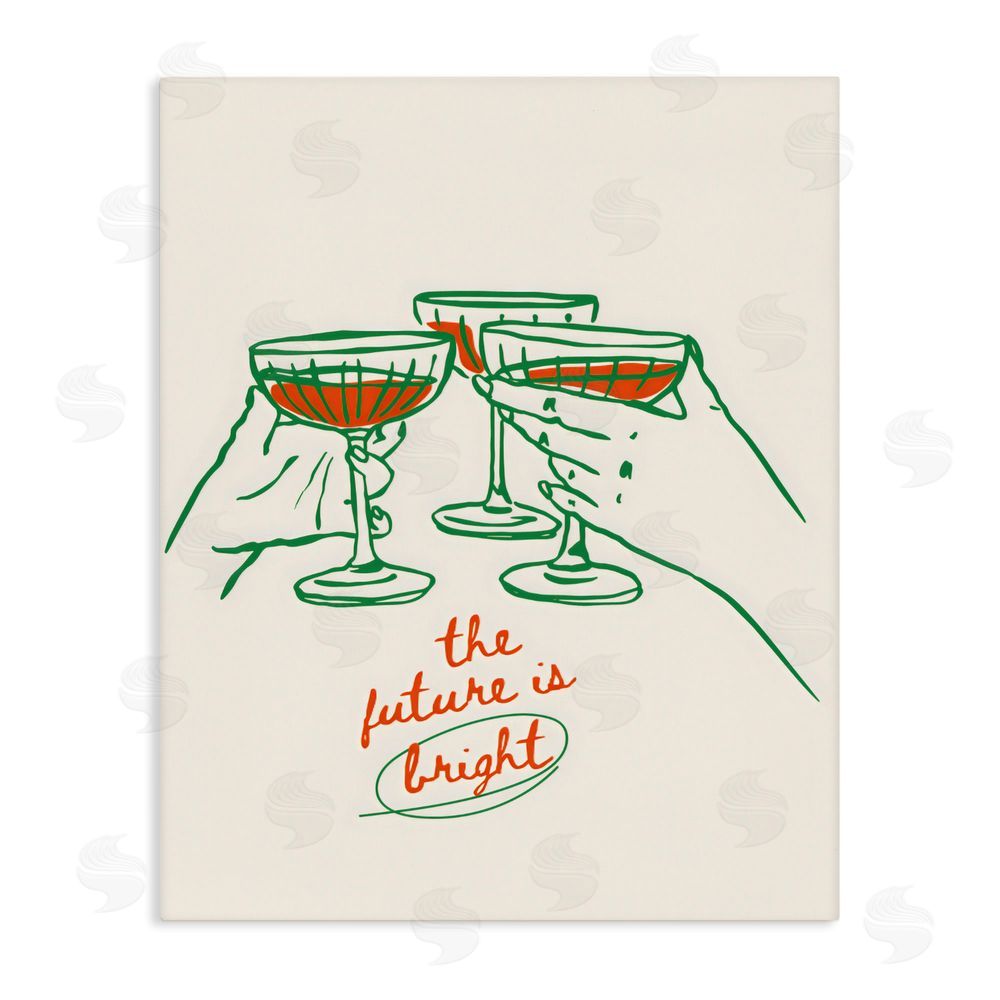 The Prints Vibe The Future Is Bright Toast Stretched Canvas Wall Art Print
