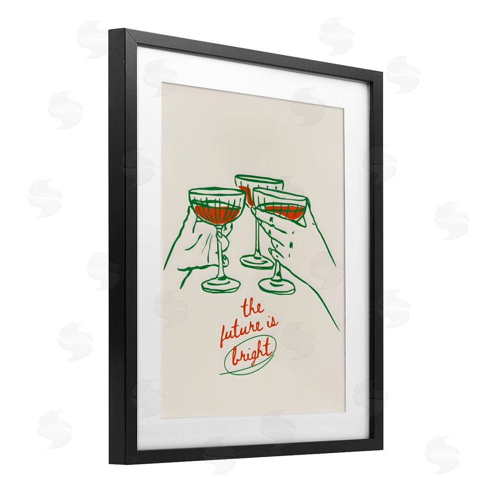 The Prints Vibe The Future Is Bright Toast Black Framed Print Under Glass with White Mat Wall Art