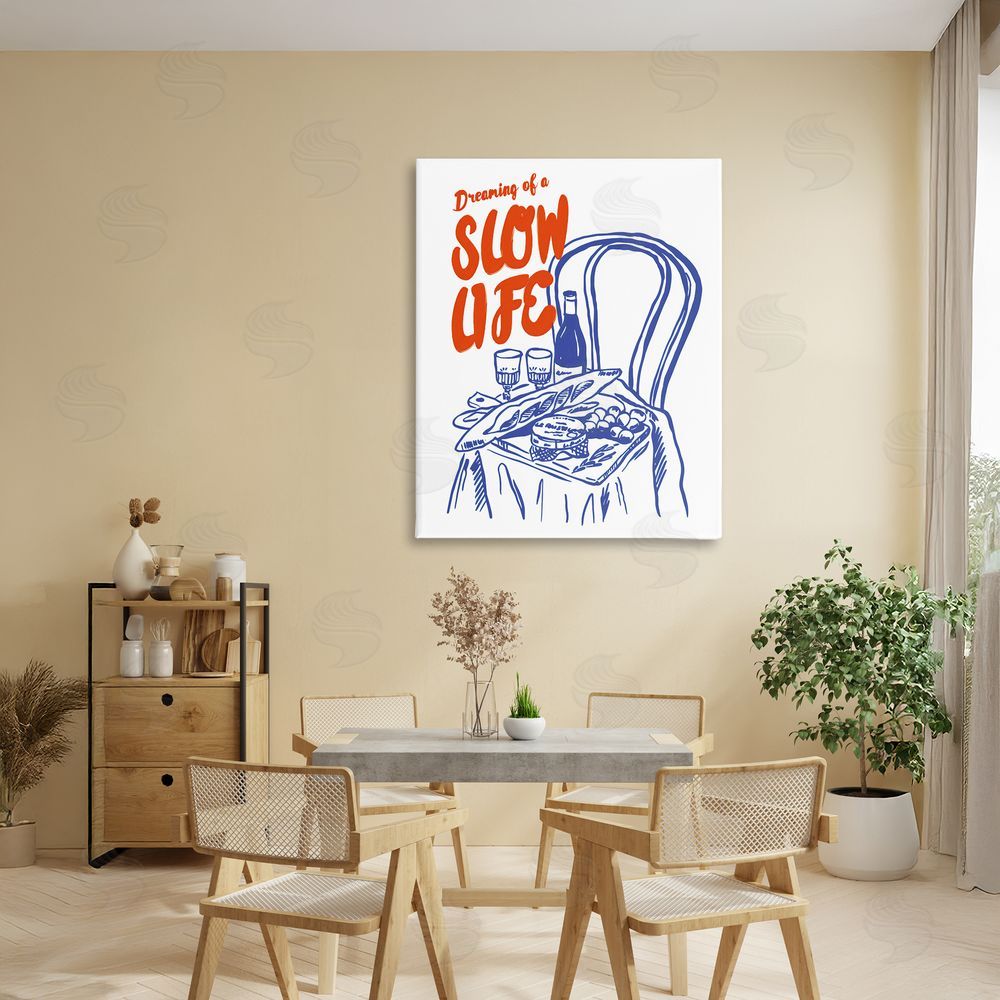 The Prints Vibe Dreaming Of A Slow Life Stretched Canvas Wall Art in Room