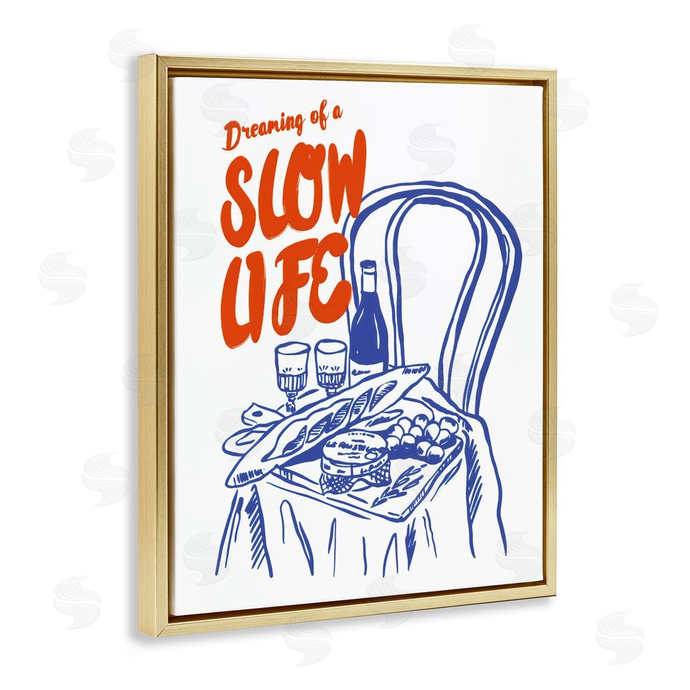 The Prints Vibe Dreaming Of A Slow Life Gold Floating Frame Canvas Wall Art Print