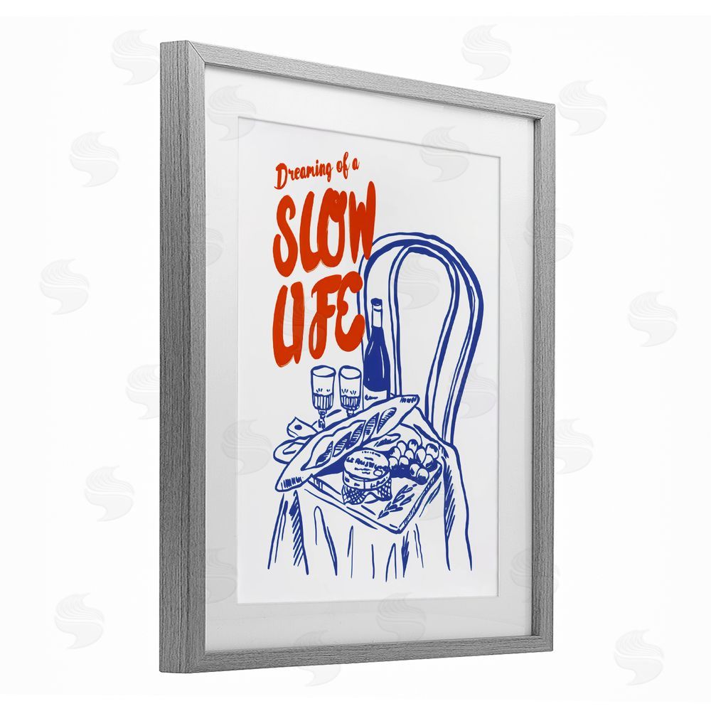 The Prints Vibe Dreaming Of A Slow Life Gray Framed Print Under Glass Wall Art