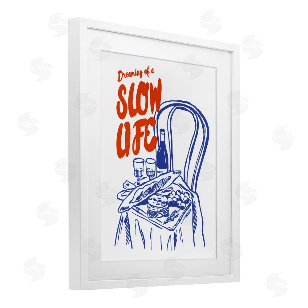 The Prints Vibe Dreaming Of A Slow Life White Framed Print Under Glass Wall Art