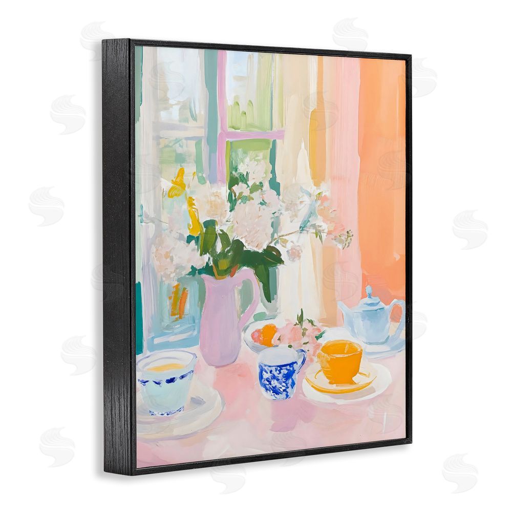 The Prints Vibe Breakfast Still Life Abstraction Black Framed Giclee Wall Art Print