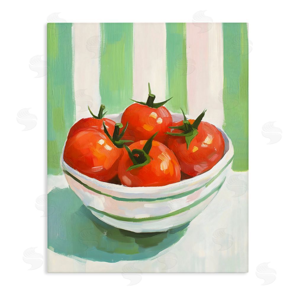 The Prints Vibe Bowl of Fresh Tomatoes Stretched Canvas Wall Art Print