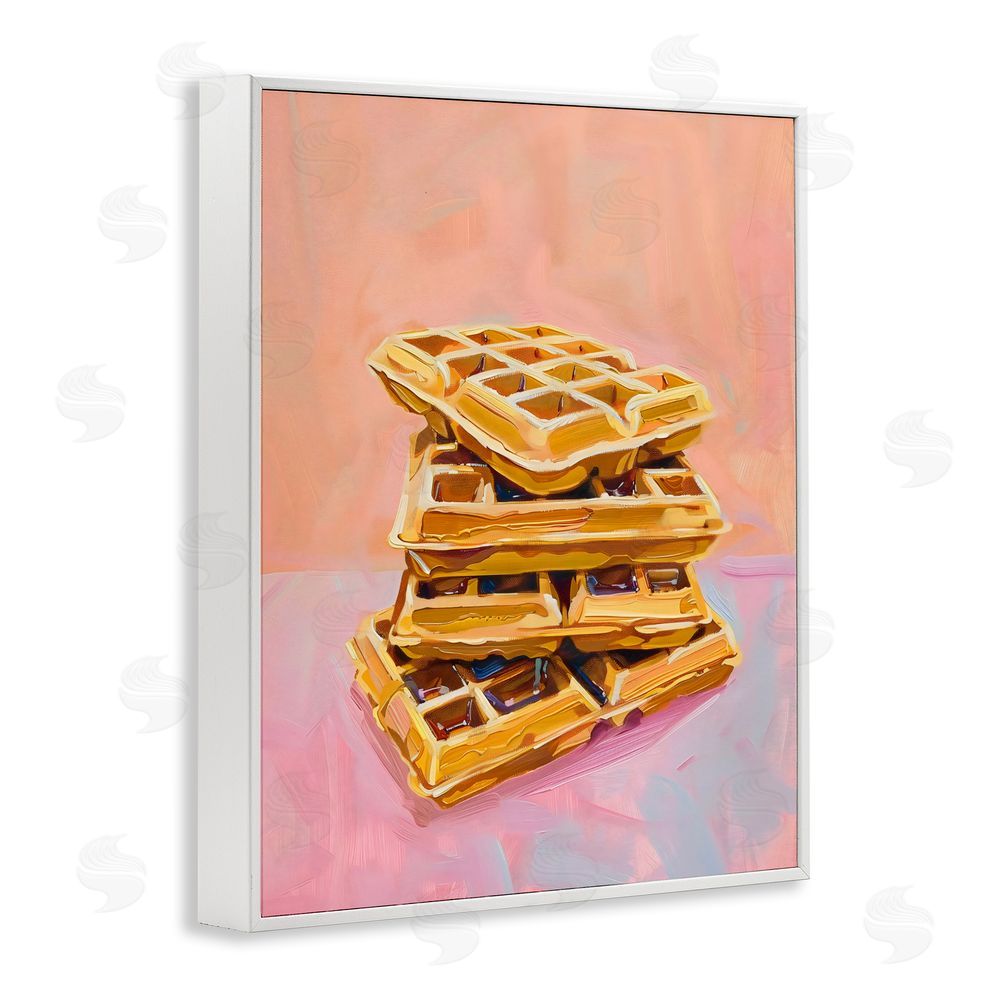 The Prints Vibe Stack of Fluffy Waffles White Framed Giclee Wall Art Print