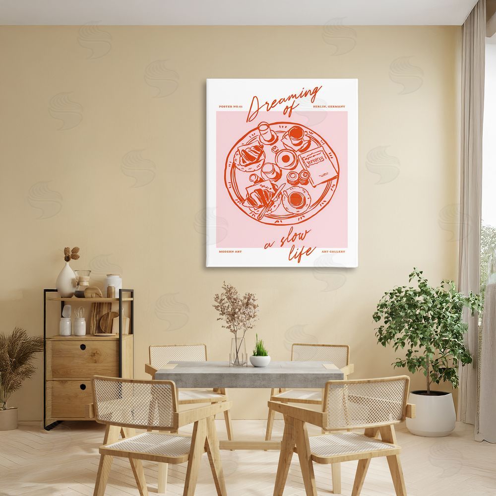 The Prints Vibe Dreaming Of A Slow Life Stretched Canvas Wall Art in Room
