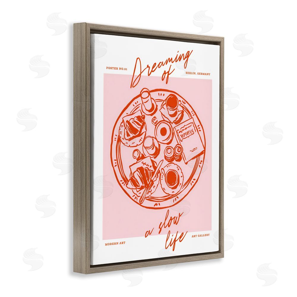 The Prints Vibe Dreaming Of A Slow Life Brown Floating Frame Canvas Wall Art Print