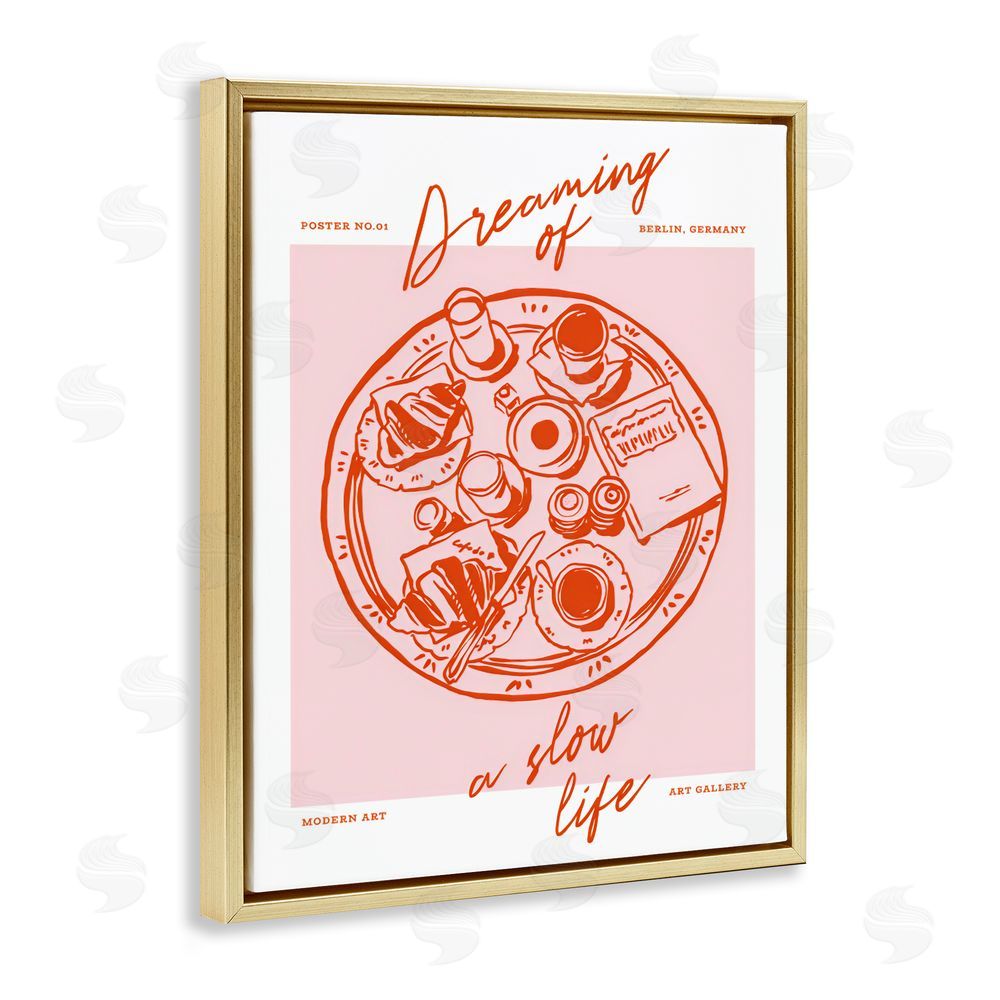 The Prints Vibe Dreaming Of A Slow Life Gold Floating Frame Canvas Wall Art Print