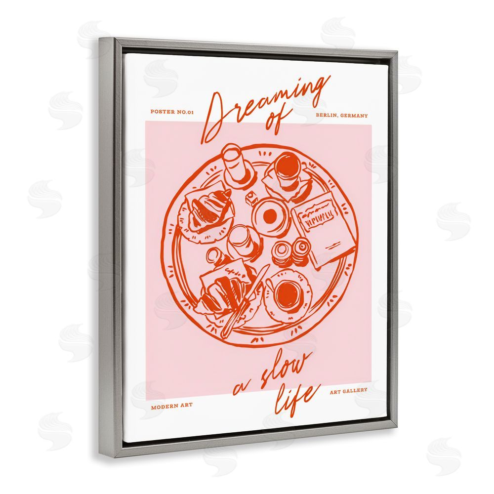 The Prints Vibe Dreaming Of A Slow Life Gray Floating Frame Canvas Wall Art Print