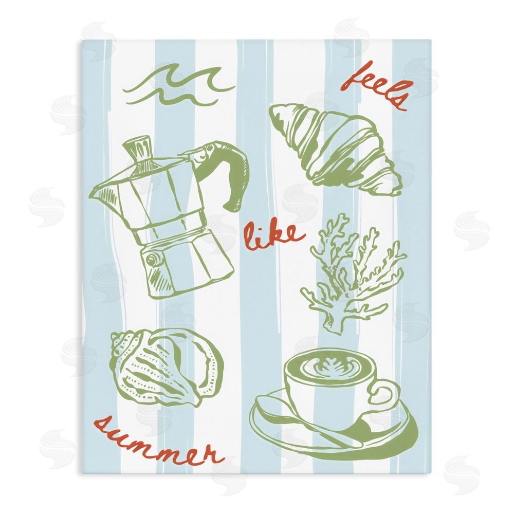The Prints Vibe Feels Like Summer on Stripes Stretched Canvas Wall Art