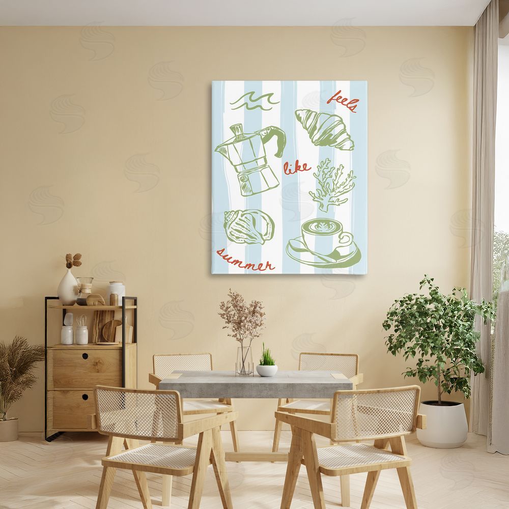 The Prints Vibe Feels Like Summer on Stripes Stretched Canvas Wall Art in Room