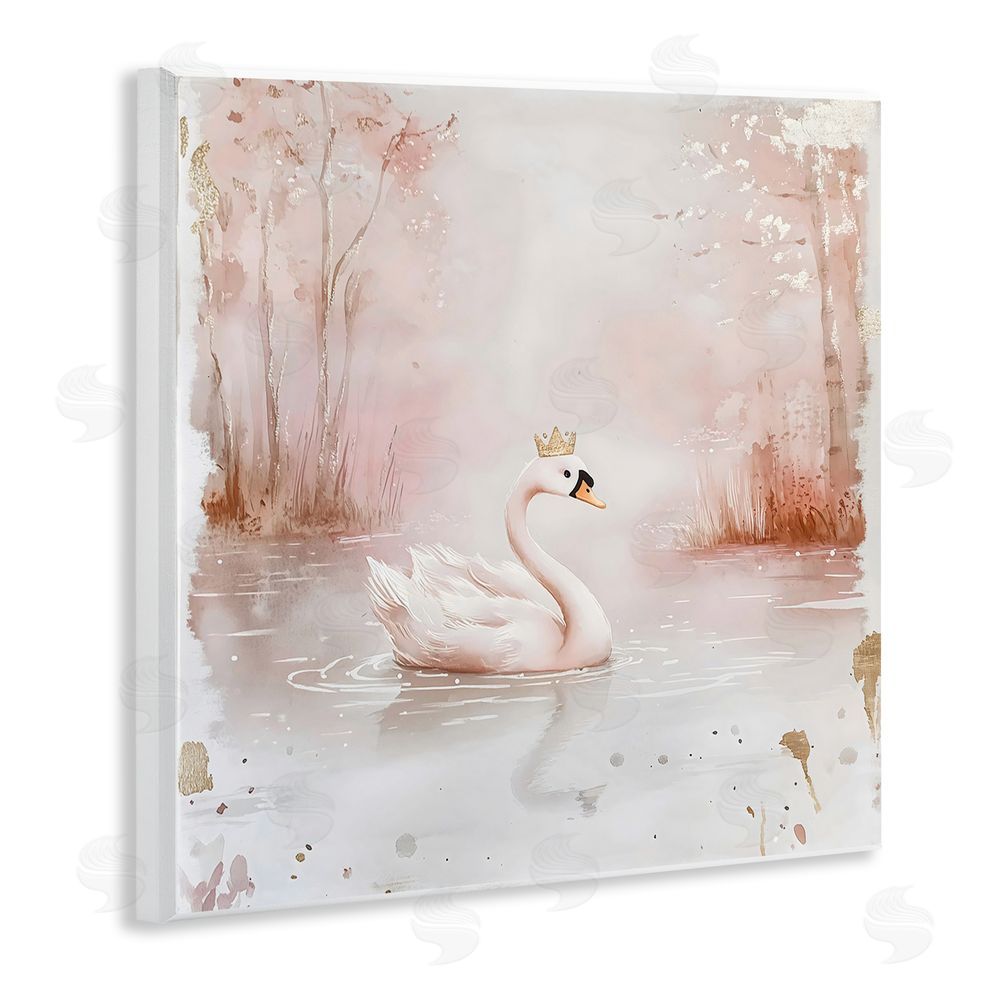 Creative Studio Swan with Crown in Pastels Wall Plaque Printed Art