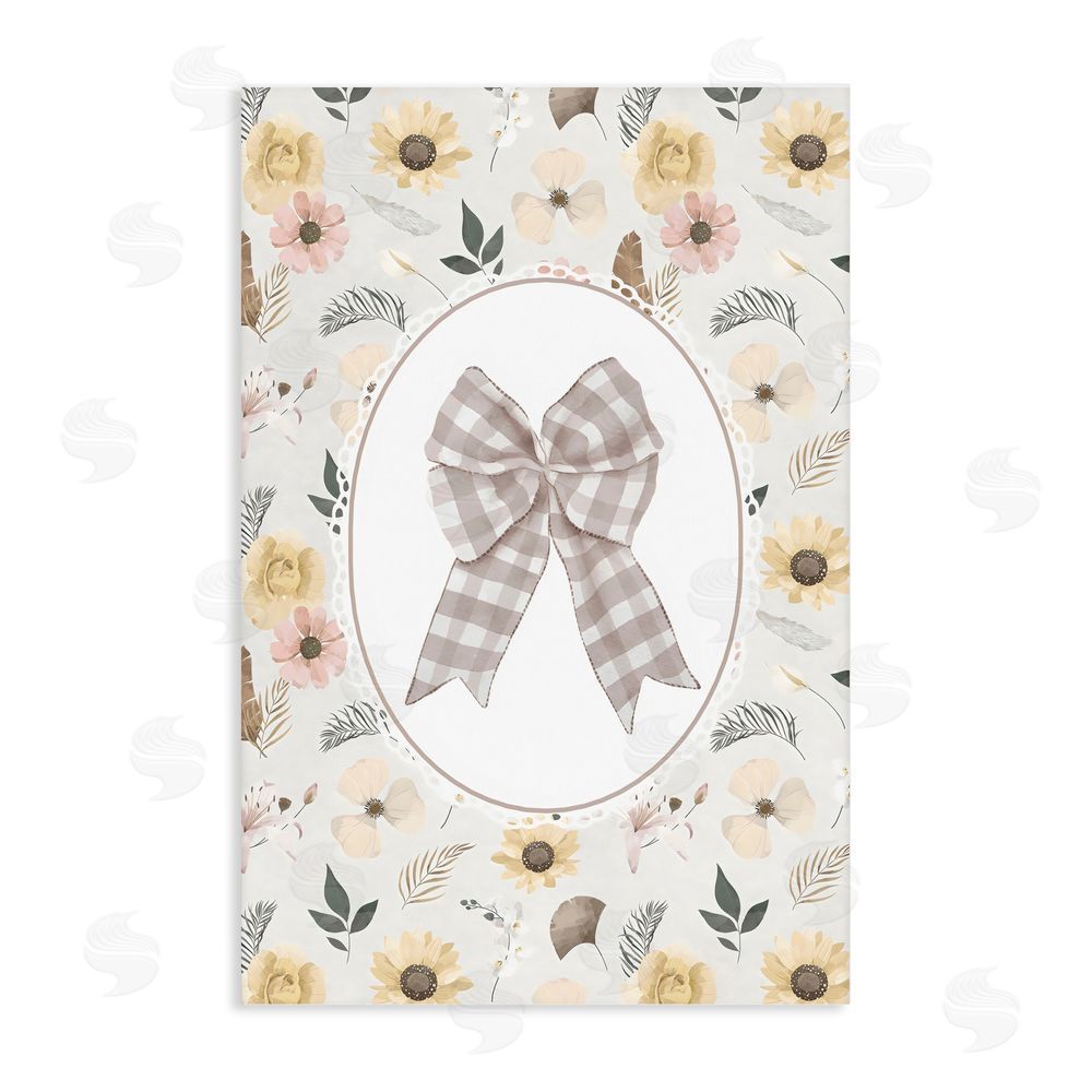 Ink Drop Loft Sunnyside Bow in Gingham Stretched Canvas Wall Art Print