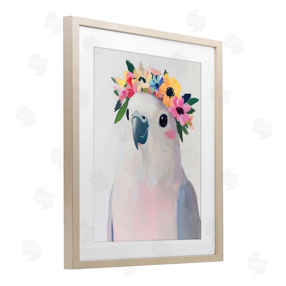 The Prints Vibe Flower Crown Dove Brown Framed Print Under Glass Wall Art