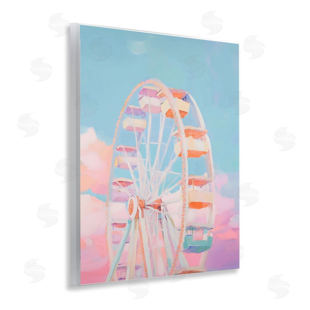 The Prints Vibe Ferris Wheel & Cotton Candy Sky Wall Plaque Home Decor Art Print