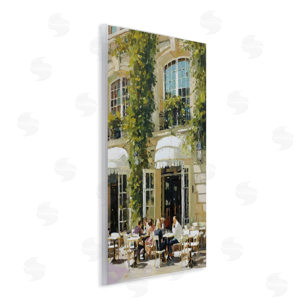 Petal Prints Design Cafe Terrace with Ivy Wall Plaque Art Print with White Foil Wrap