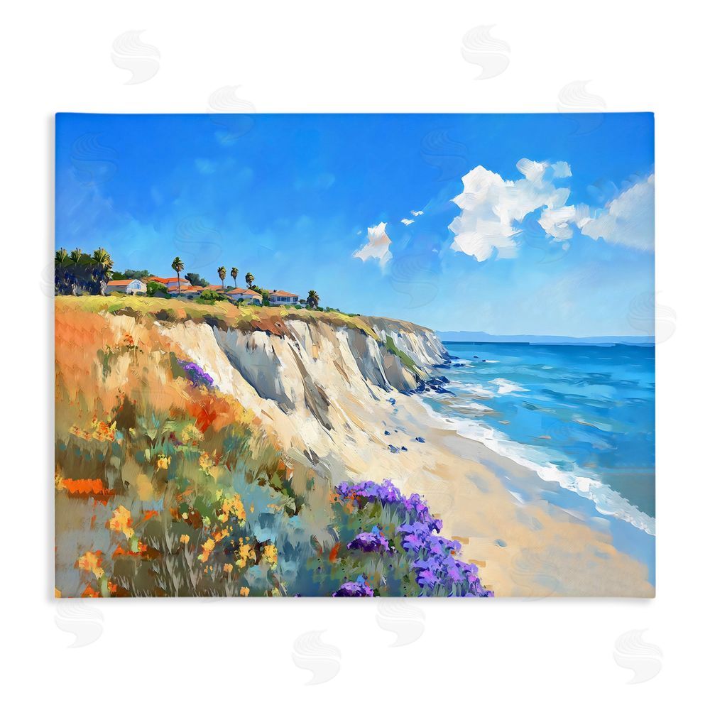 The Prints Vibe Coastal Wildflower Field Stretched Canvas Wall Art