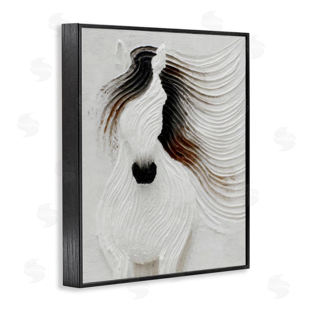 Ink Drop Loft Grooved Horse in Flowing Motion Black Framed Giclee Wall Art
