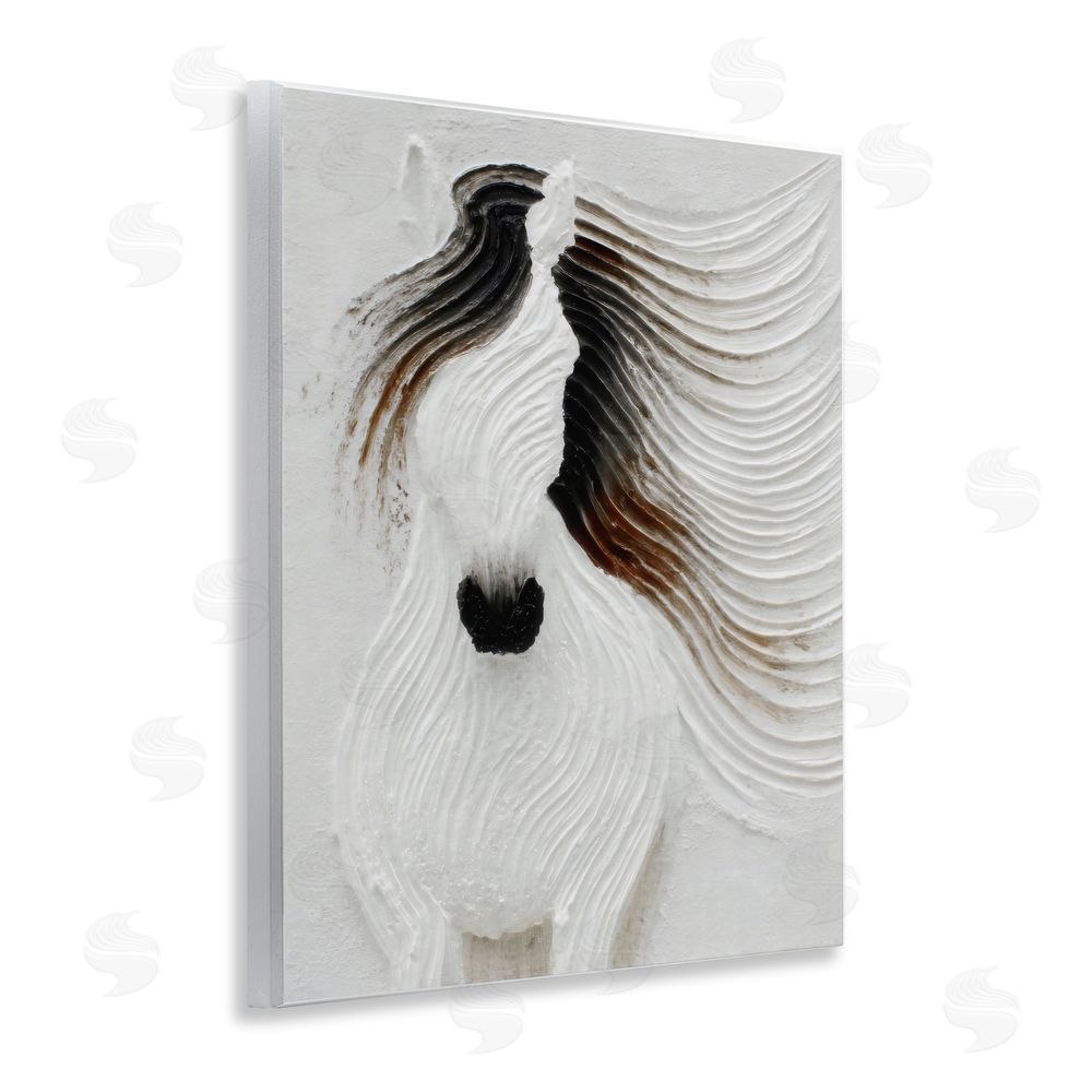 Ink Drop Loft Grooved Horse in Flowing Motion Wall Plaque Home Decor Art Print