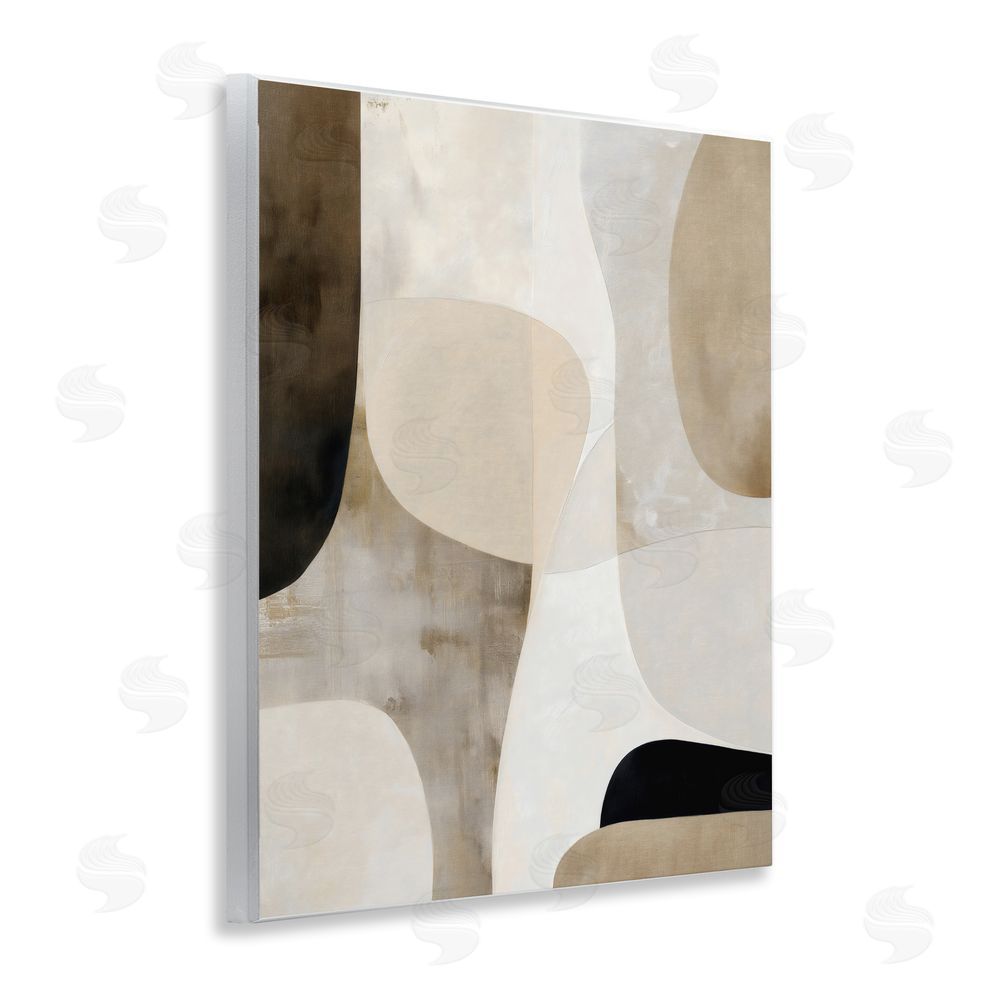 Ink Drop Loft Tan Shapes Organic Balance Wall Plaque Printed Art