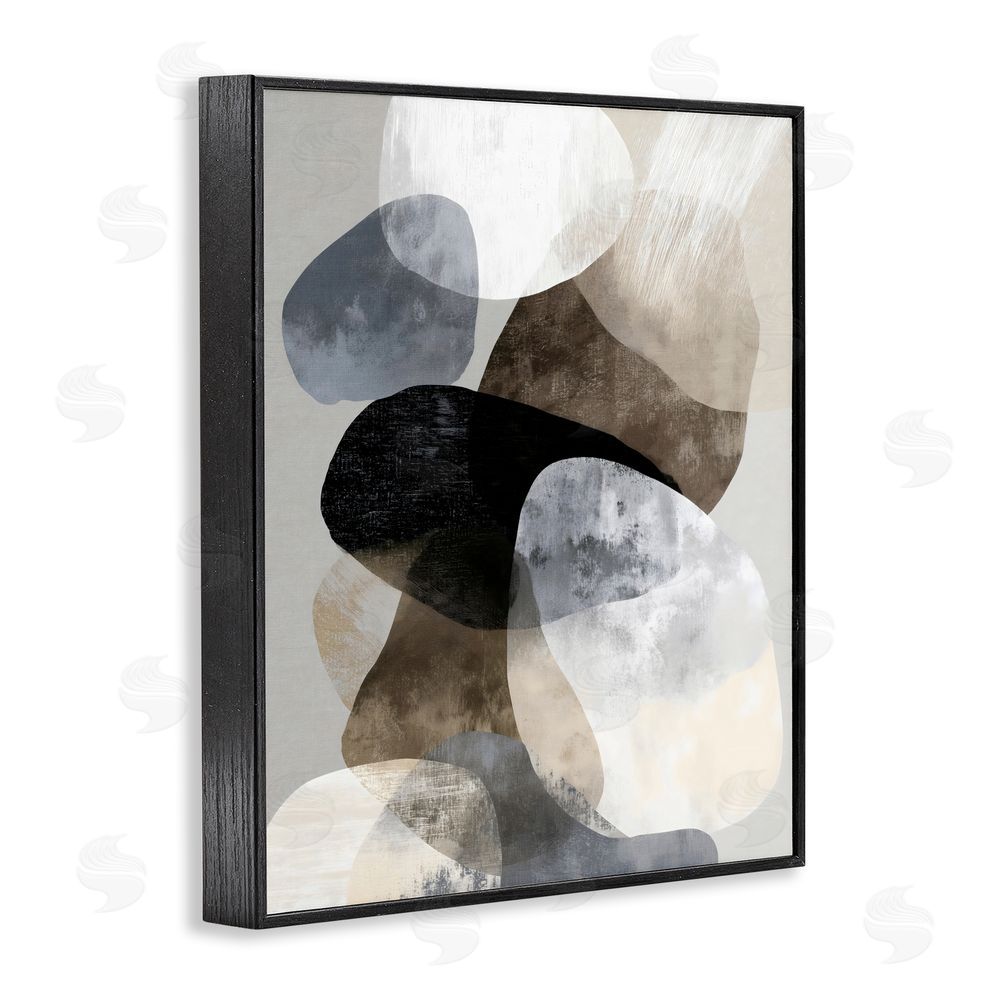 Ink Drop Loft Thoughts In Muted Layers Black Framed Giclee Wall Art Print
