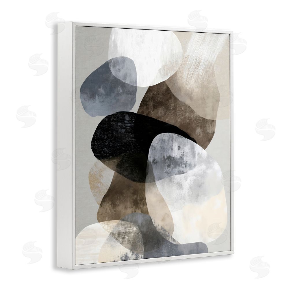 Ink Drop Loft Thoughts In Muted Layers White Framed Giclee Wall Art Print