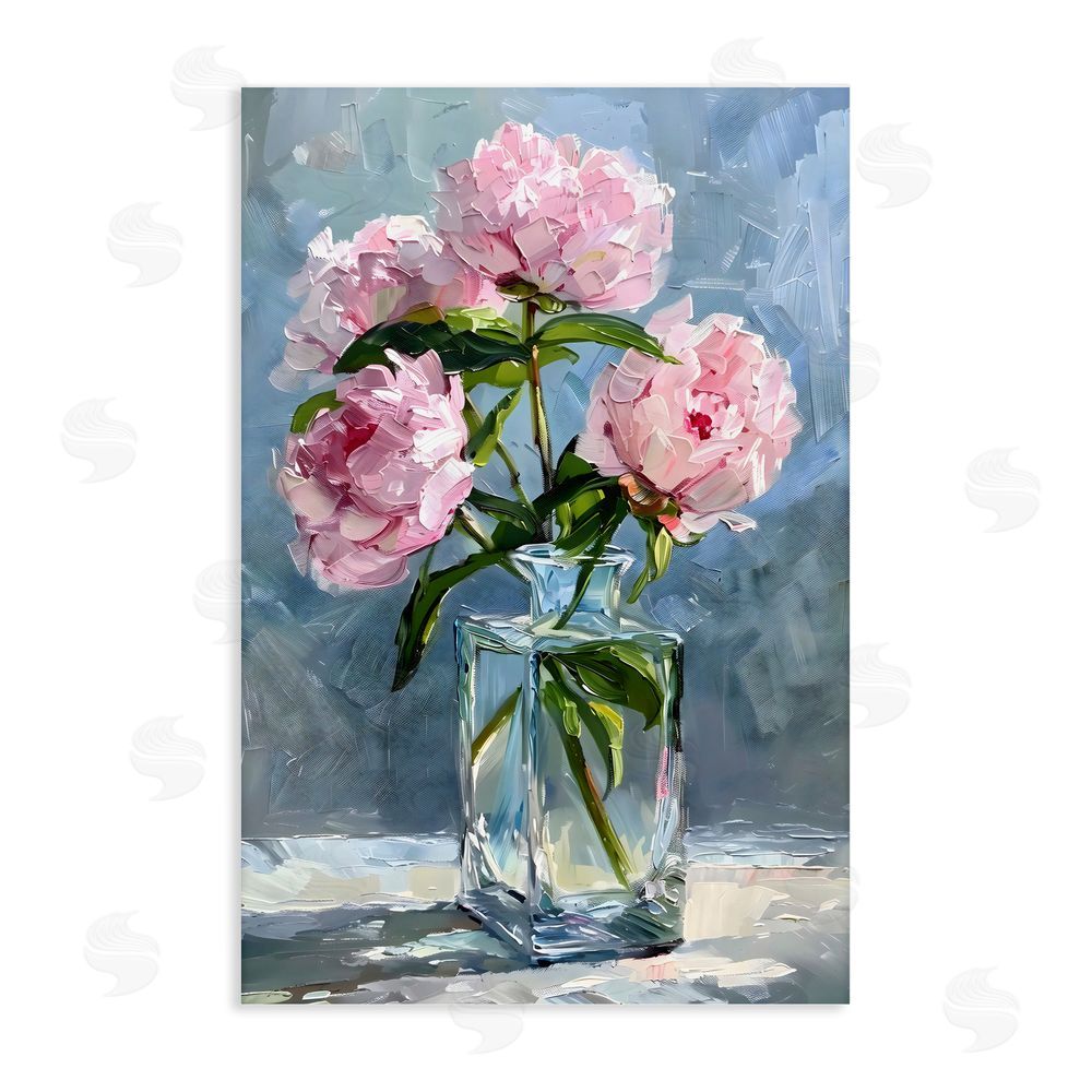 Creative Studio Beautiful Pink Pastel Peonies Stretched Canvas Wall Art Print