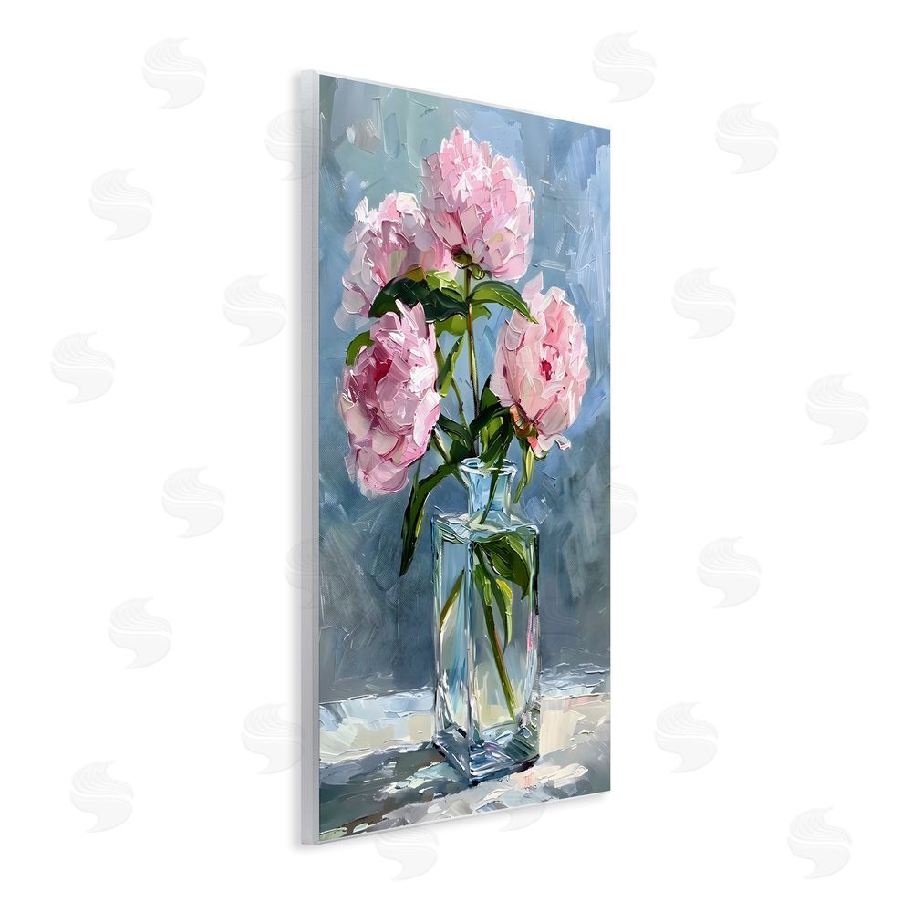 Creative Studio Beautiful Pink Pastel Peonies Wall Plaque Art Print with White Foil Wrap