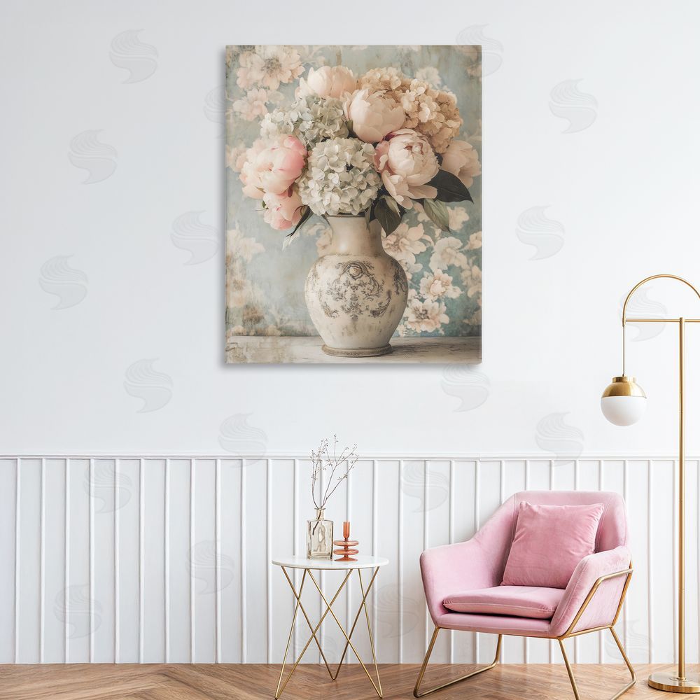 Creative Studio Delightful Arrangement of Flowers Stretched Canvas Wall Art in Room