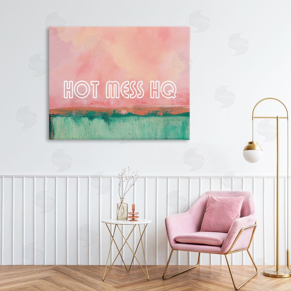 Gina Kelly Hot Mess Headquarters Stretched Canvas Wall Art in Room