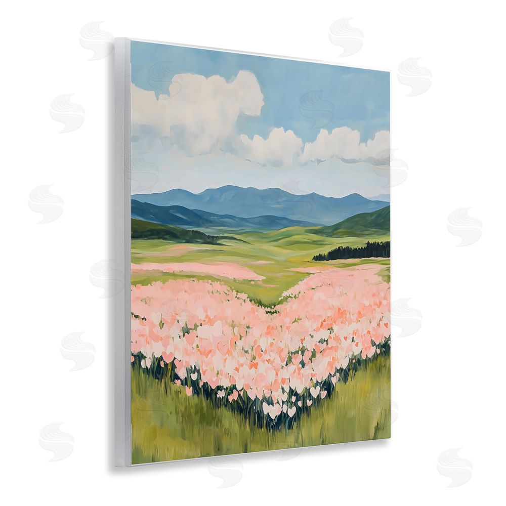 The Prints Vibe Heart Shaped Flower Field Wall Plaque Home Decor Art Print