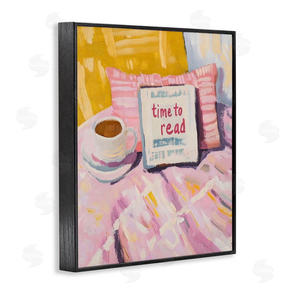 The Prints Vibe Time To Read in Morning Black Framed Giclee Wall Art Print
