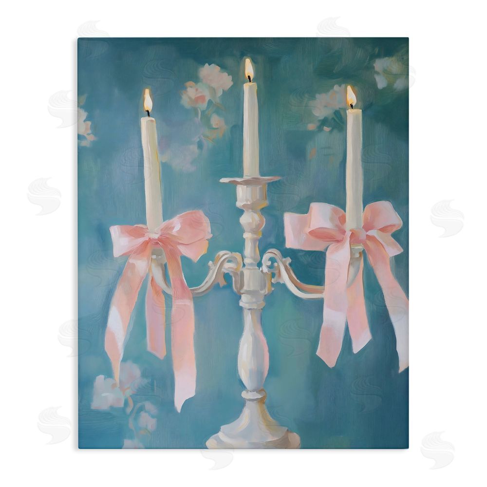 The Prints Vibe Elegant Coquette Candelabra Stretched Canvas Wall Art