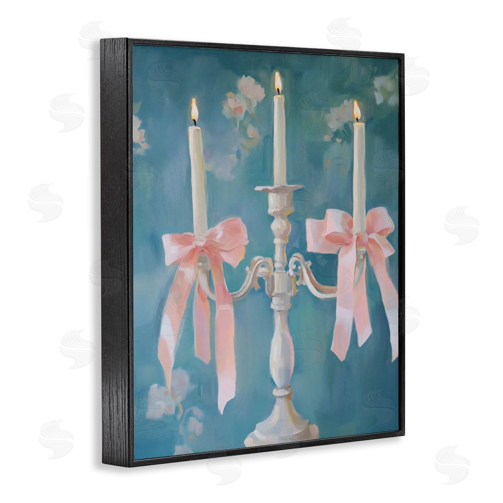 The Prints Vibe Elegant Coquette Candelabra Black Framed Giclee Wall Art