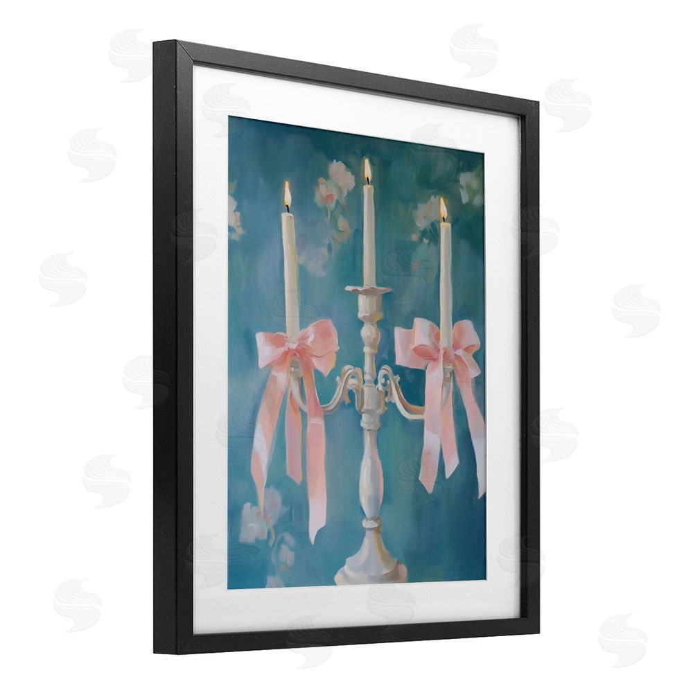 The Prints Vibe Elegant Coquette Candelabra Black Framed Print Under Glass Wall Art
