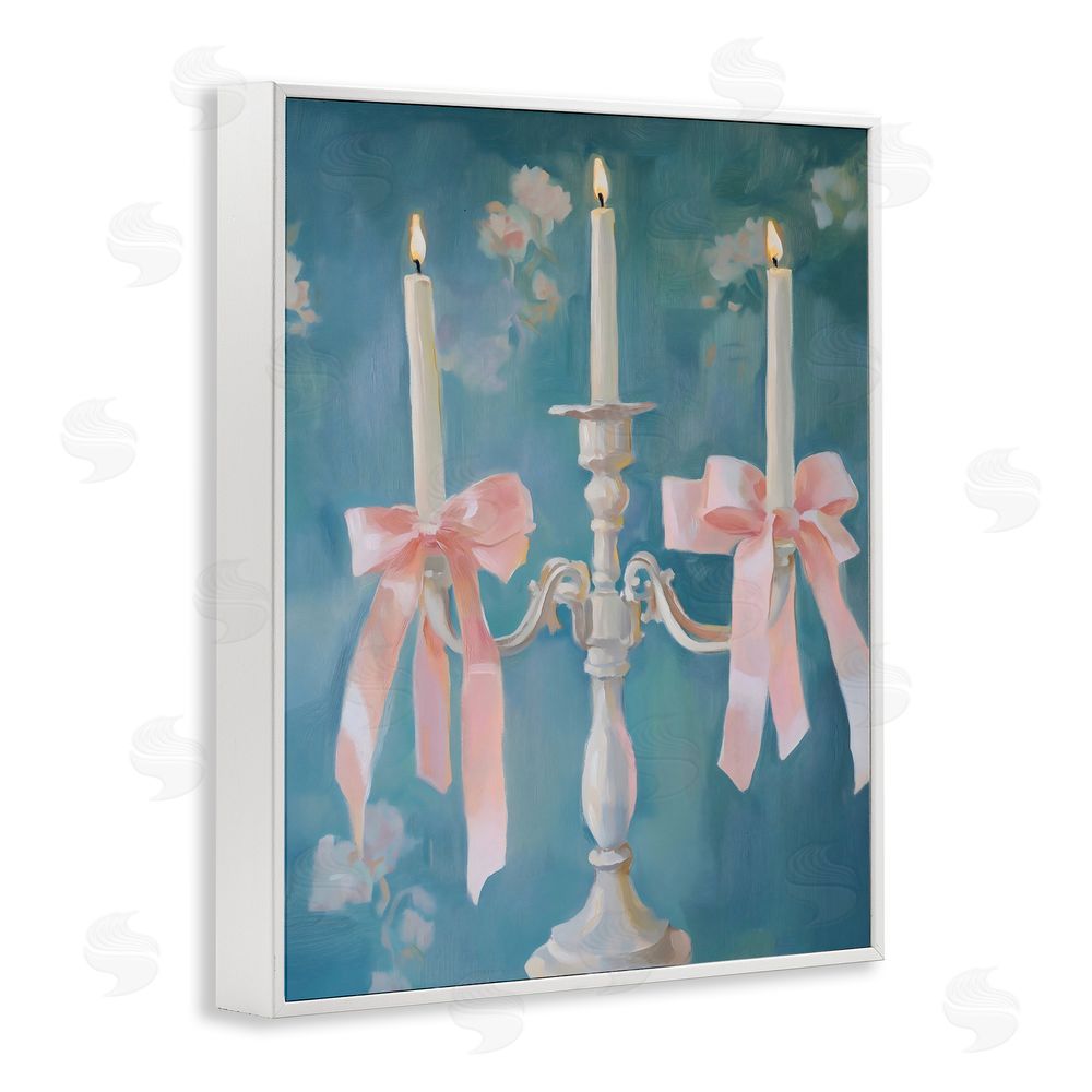 The Prints Vibe Elegant Coquette Candelabra White Framed Giclee Wall Art
