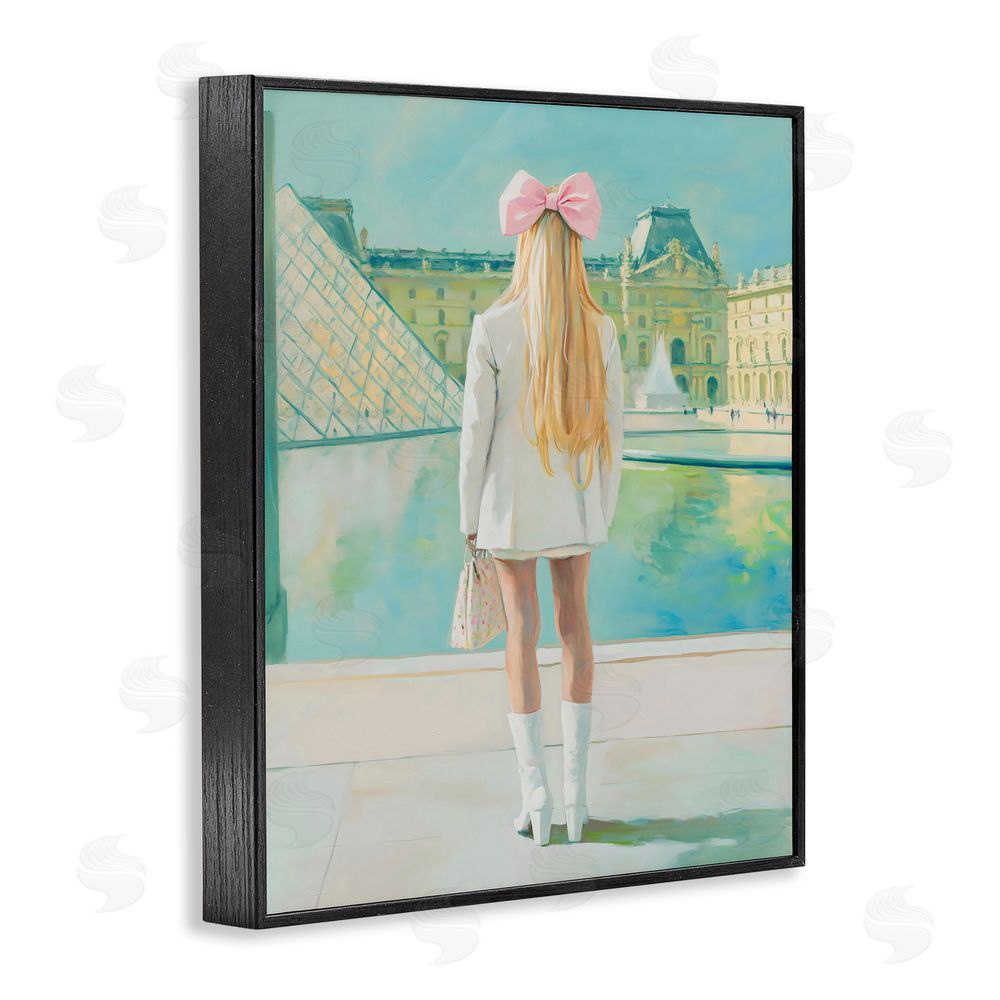The Prints Vibe Girl In Paris Observing Black Framed Giclee Wall Art